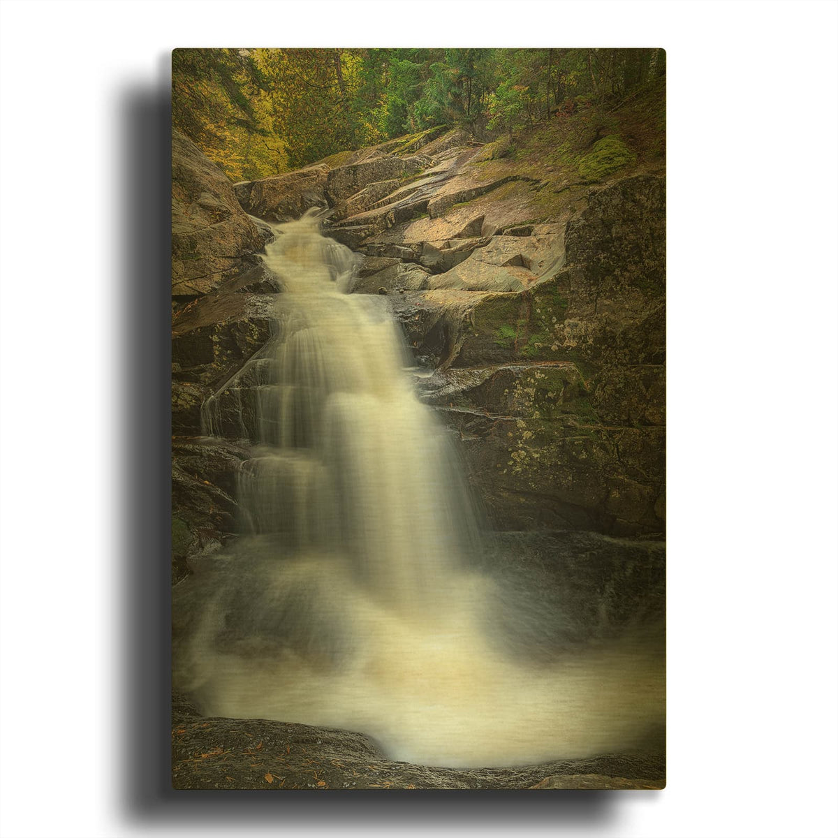 'Autumn At The Cascades' By Rick Berk Gold Metal Wall Art