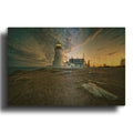 'Twilight At Pemaquid Point' By Rick Berk Gold Metal Wall Art