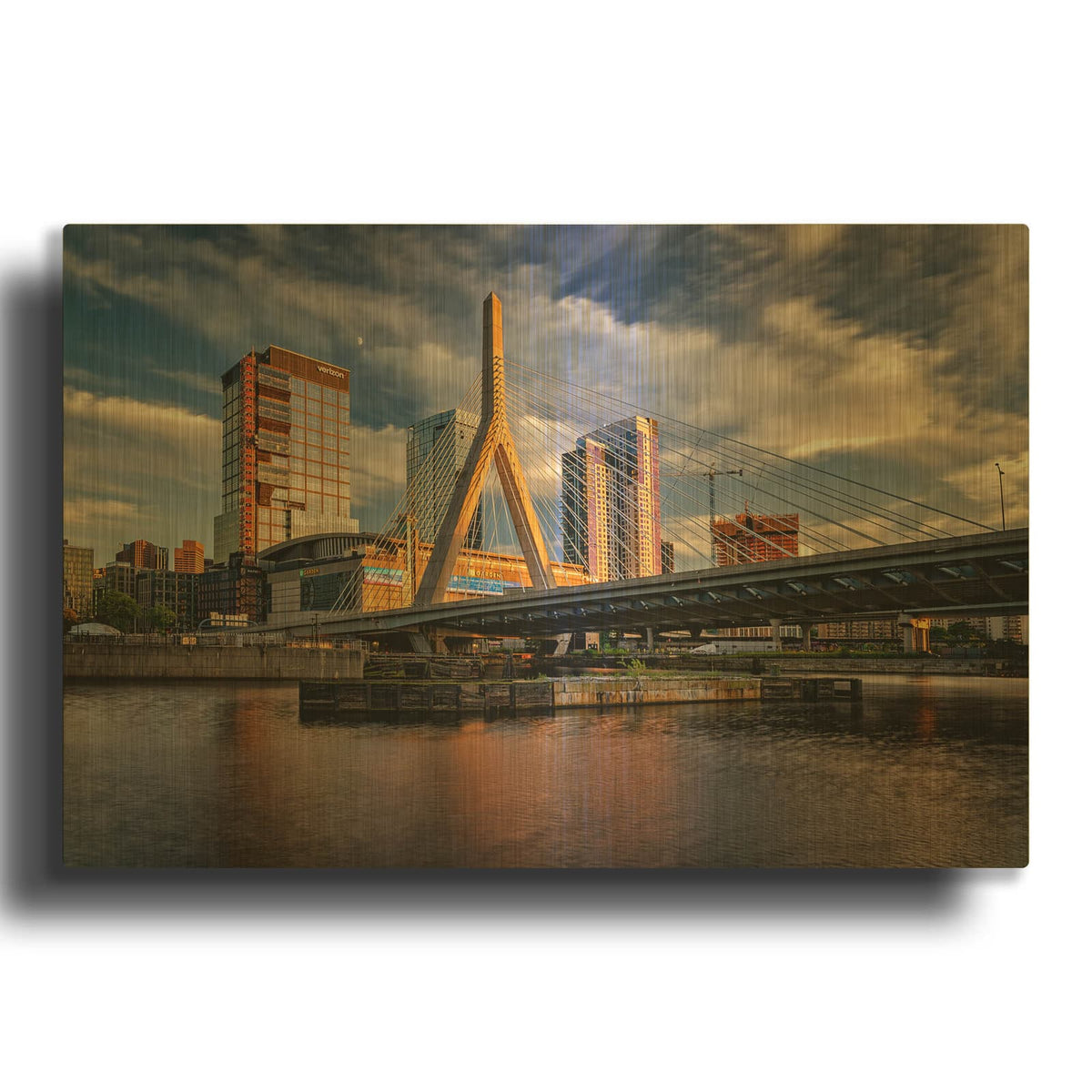 'The Garden And The Bridge' By Rick Berk Gold Metal Wall Art