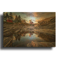 'Reflections Of Sunset' By Rick Berk Gold Metal Wall Art