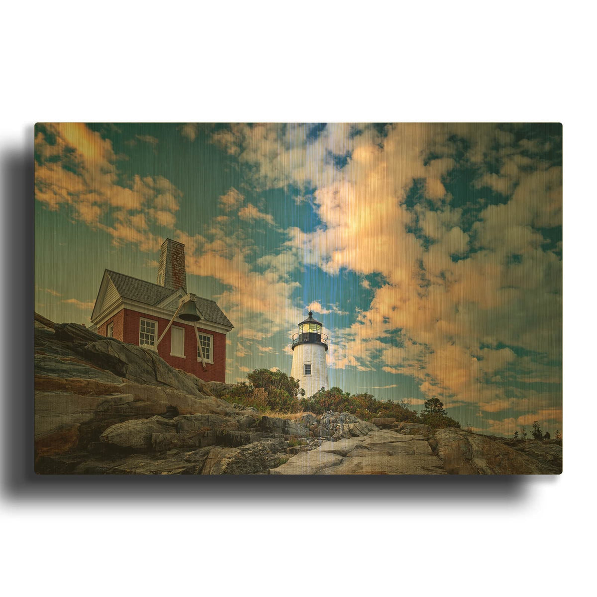 'Pemaquid Dusk' By Rick Berk Gold Metal Wall Art