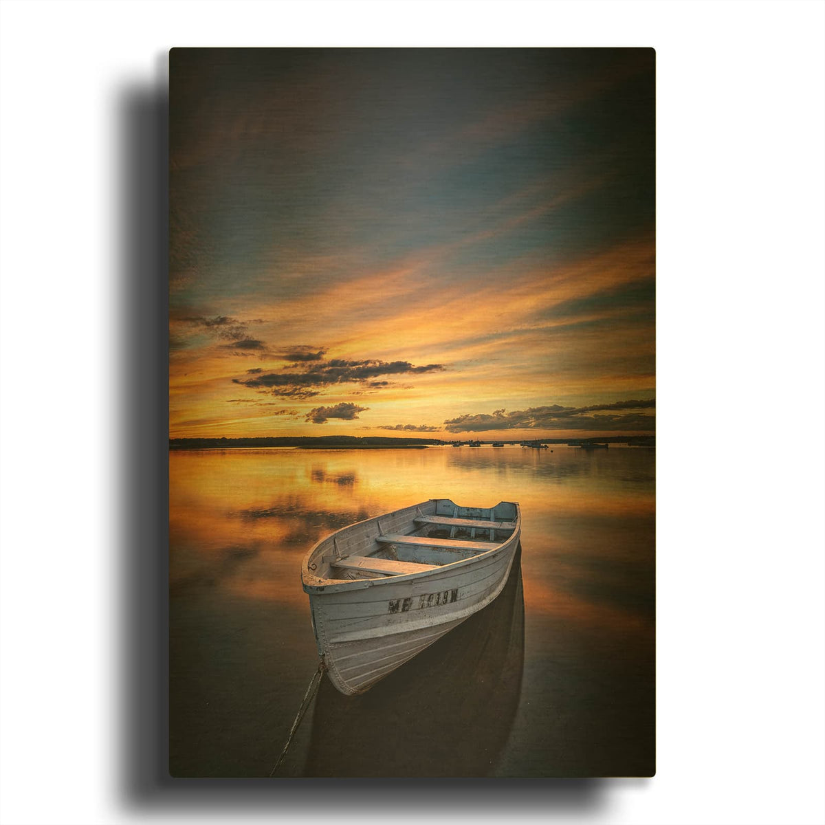 'Low Tide Afterglow' By Rick Berk Gold Metal Wall Art