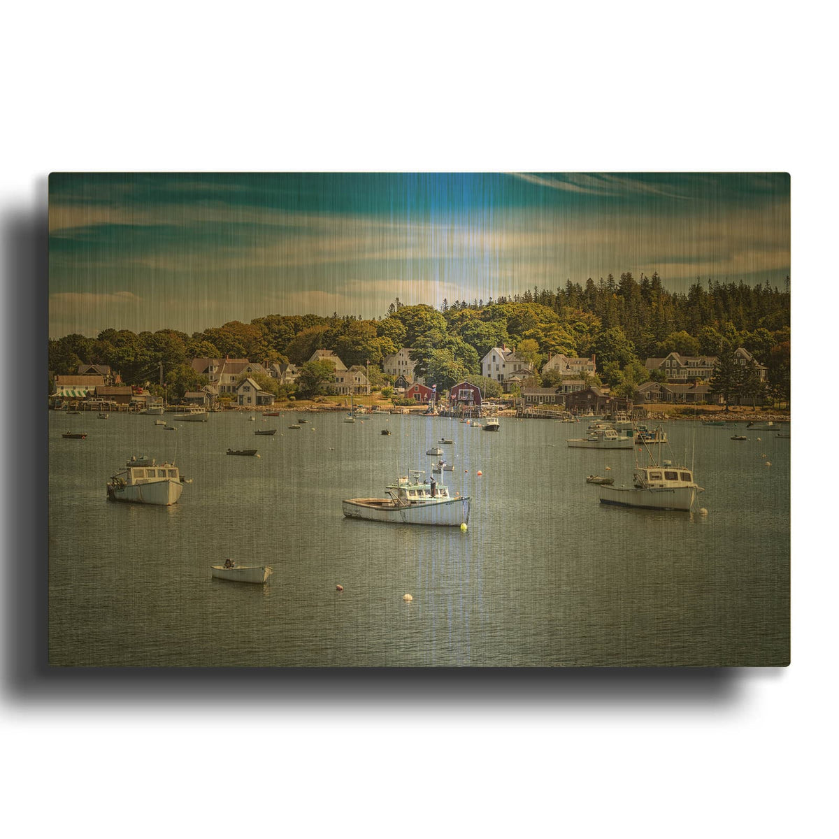 'Carvers Harbor' By Rick Berk Gold Metal Wall Art
