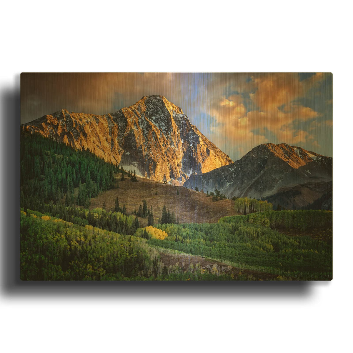 'Capitol Peak At Dusk' By Rick Berk Gold Metal Wall Art