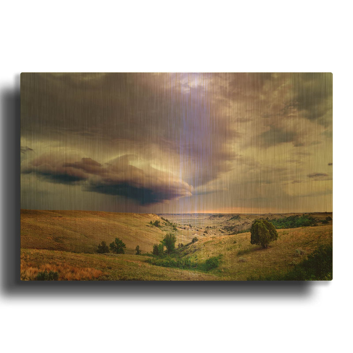 'Thunder In The Badlands' By Rick Berk Gold Metal Wall Art