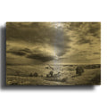 'Thunder In The Badlands Monochrome' By Rick Berk Gold Metal Wall Art