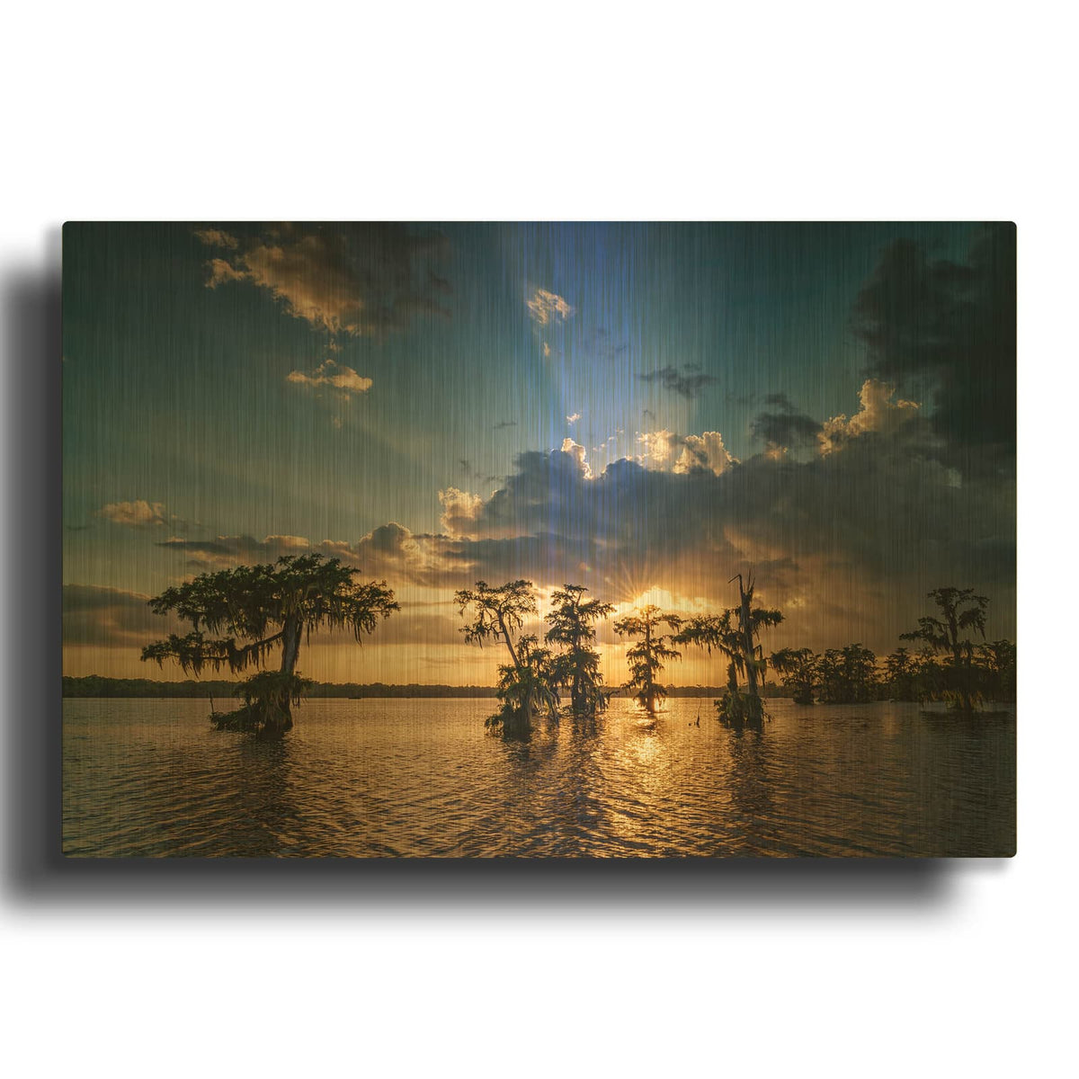 'Sunset On Lake Martin' By Rick Berk Gold Metal Wall Art