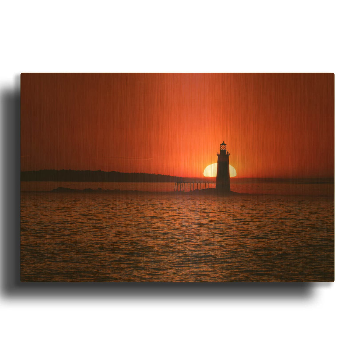 'Sunrise At Ram Island Ledge' By Rick Berk Gold Metal Wall Art