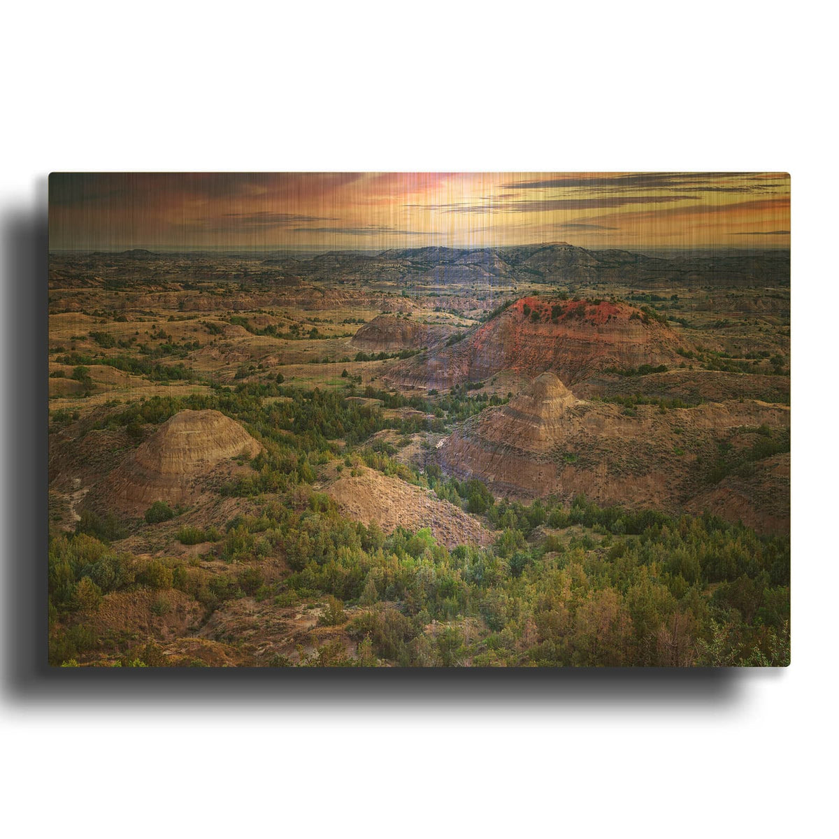 'Painted Canyon At Dawn' By Rick Berk Gold Metal Wall Art