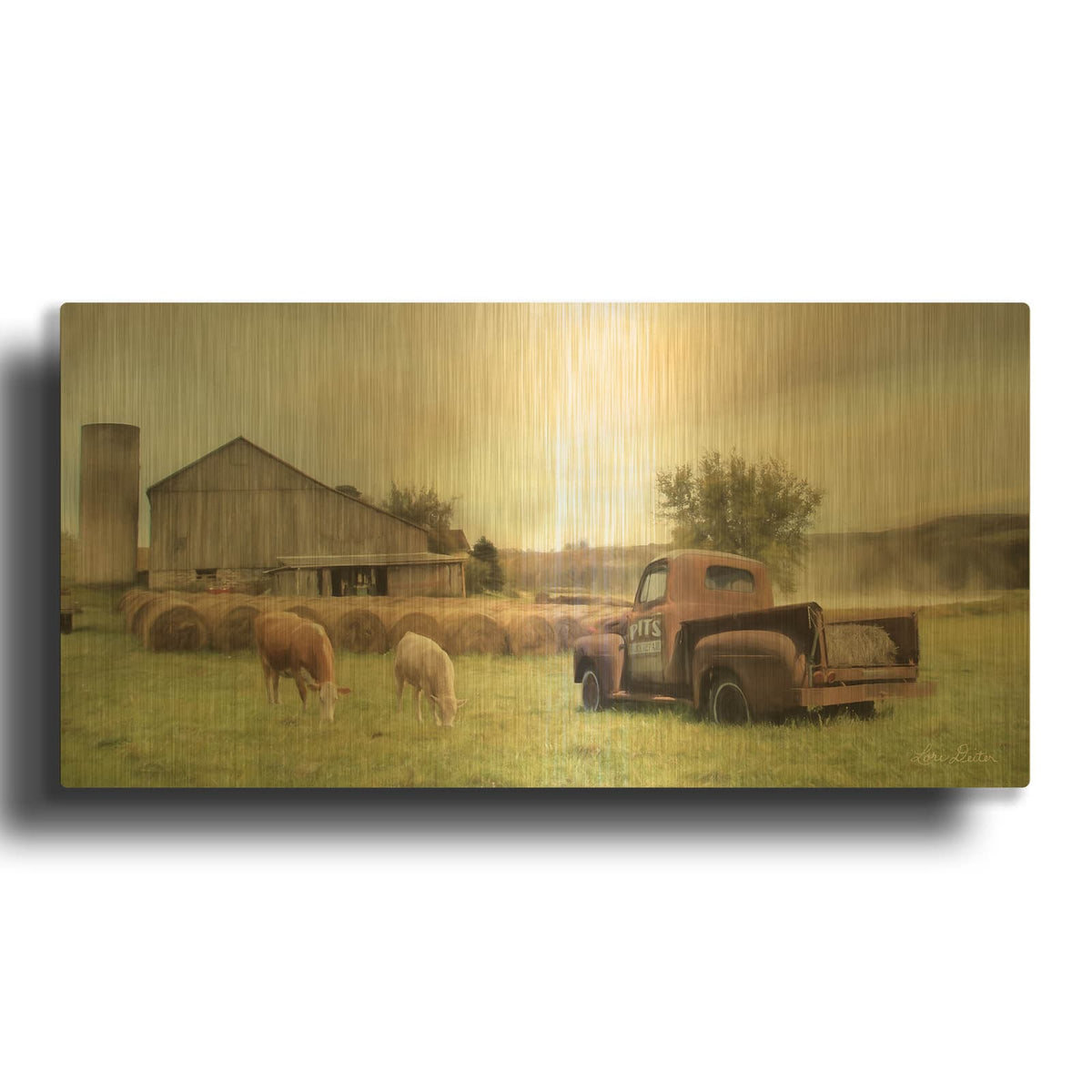'Tioga Country Farmland' By Lori Deiter Gold Metal Wall Art