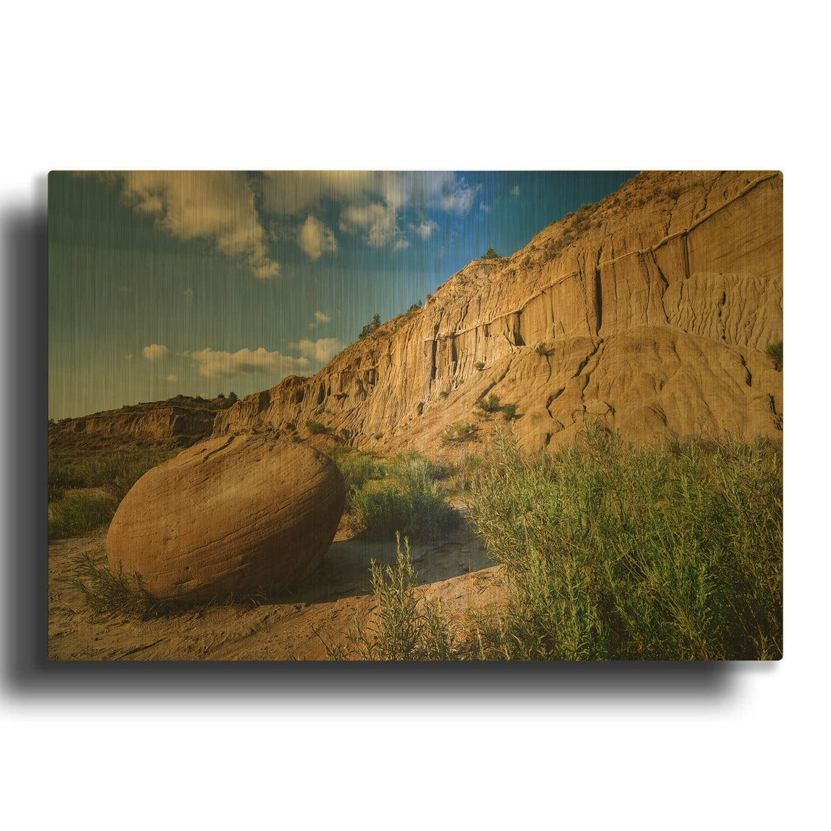 'Cannonball Concretion' By Rick Berk Gold Metal Wall Art
