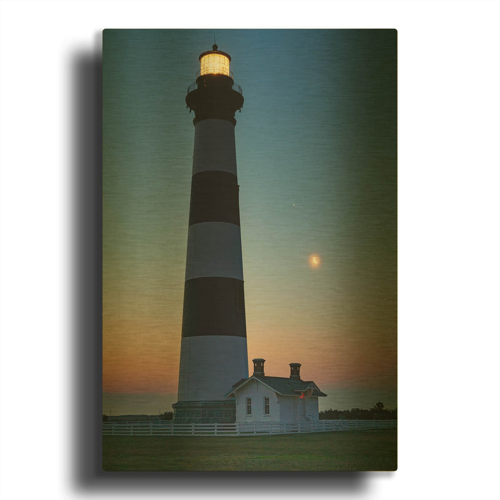 'Bodie Island Lighthouse' By Rick Berk Gold Metal Wall Art