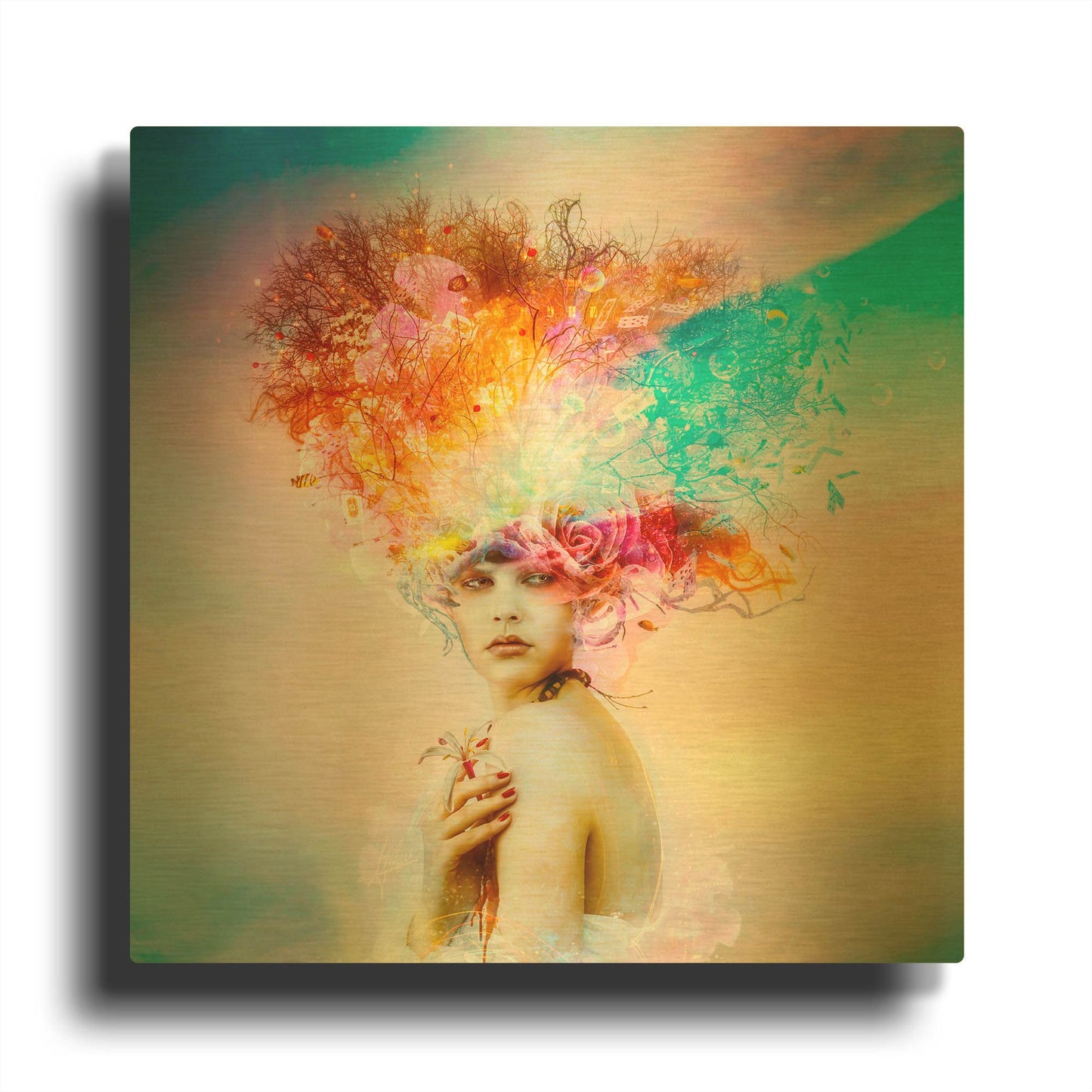 'Bittersweet' By Mario Sanchez Nevado Gold Metal Wall Art