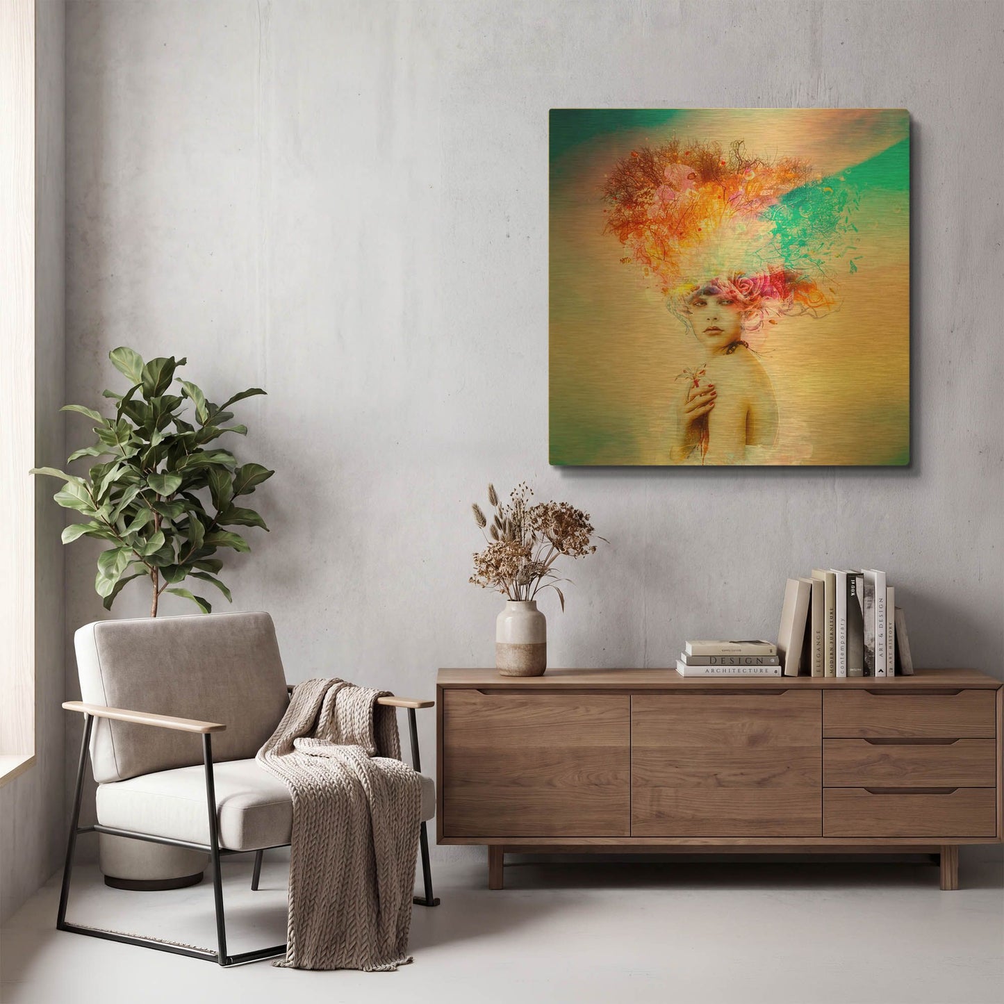 'Bittersweet' By Mario Sanchez Nevado Gold Metal Wall Art