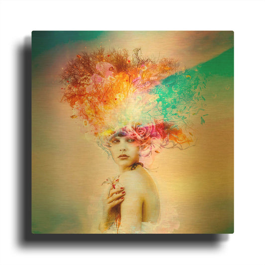 'Bittersweet' By Mario Sanchez Nevado Gold Metal Wall Art