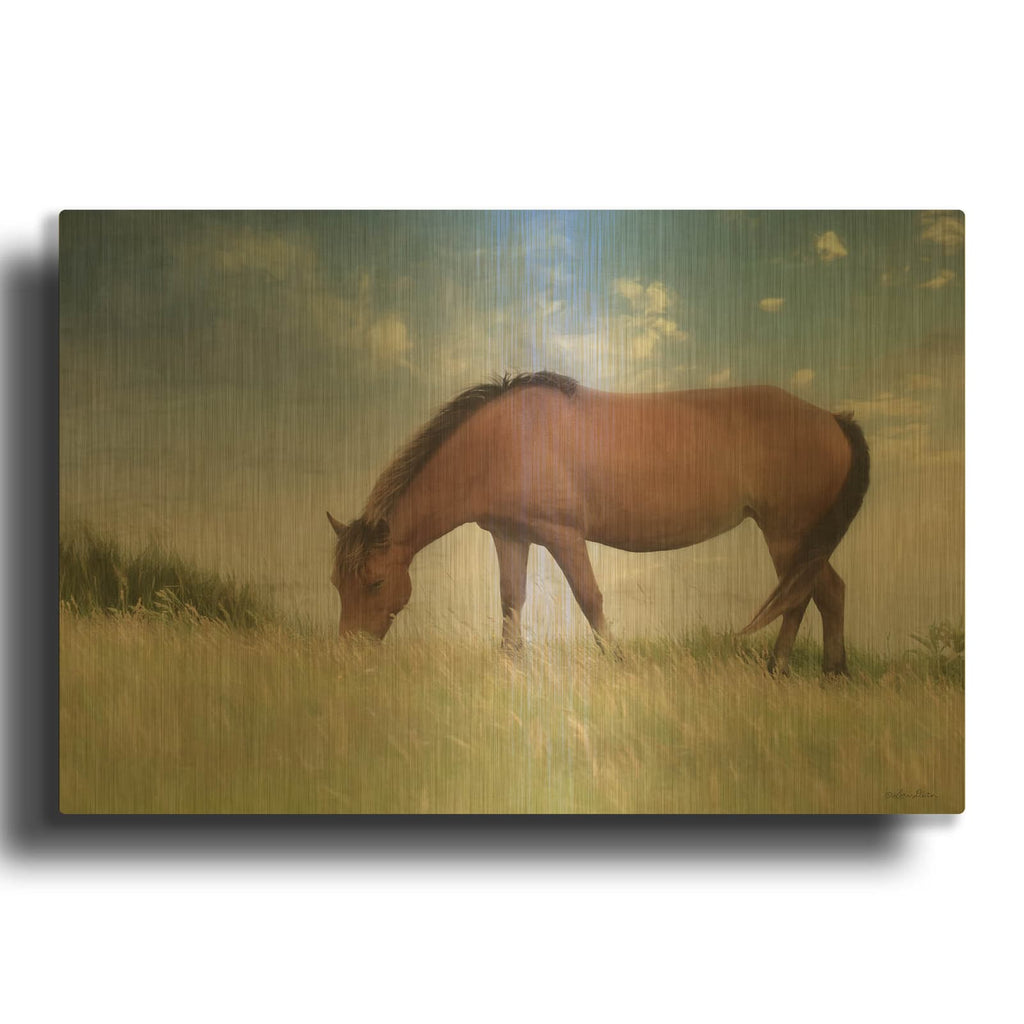 'Assataegue Horse' By Lori Deiter Gold Metal Wall Art