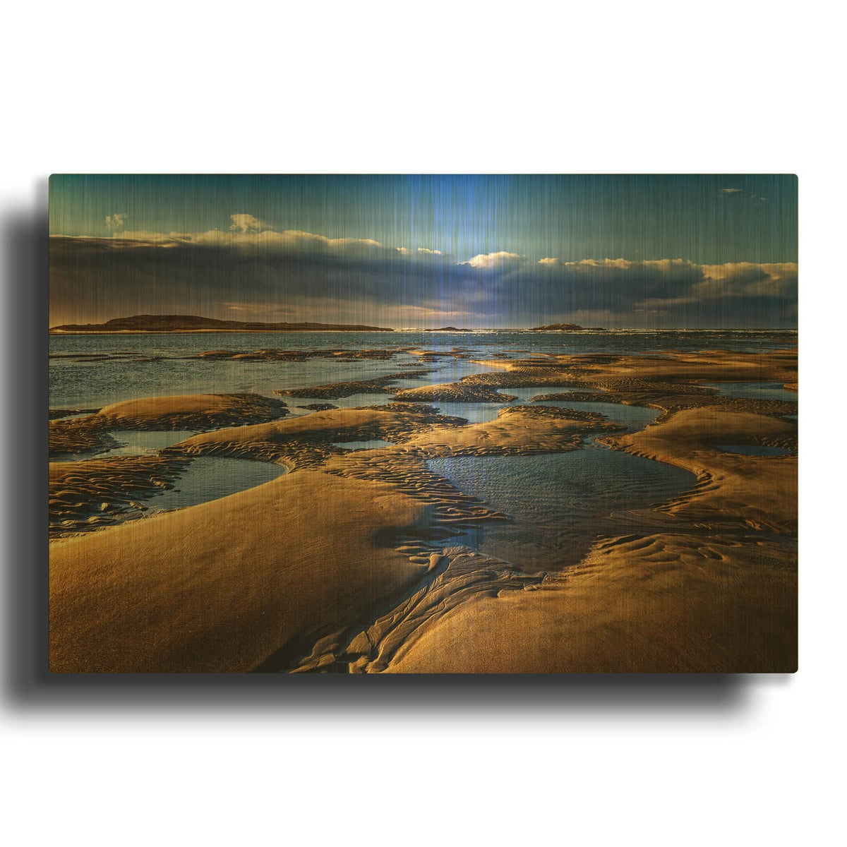 'Morning On Popham Beach' By Rick Berk Gold Metal Wall Art