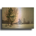 'Snow Day' By Rick Berk Gold Metal Wall Art