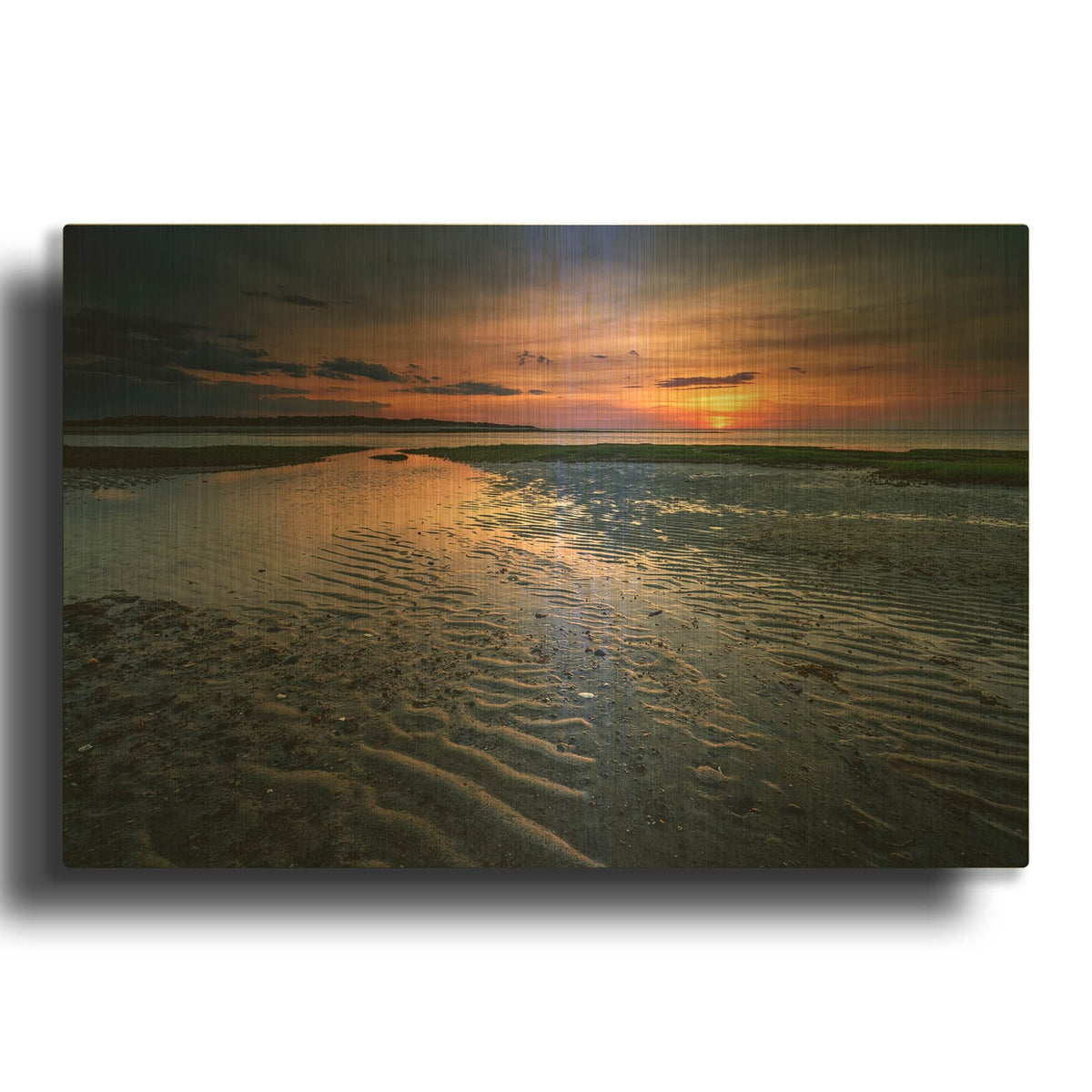 'Sunset On Wing Island' By Rick Berk Gold Metal Wall Art