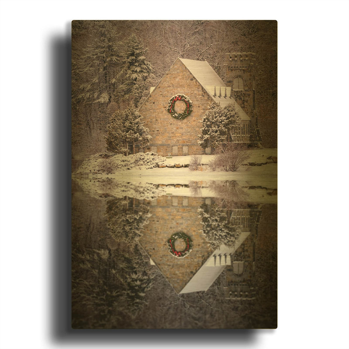 'Wachusett Reflection' By Rick Berk Gold Metal Wall Art