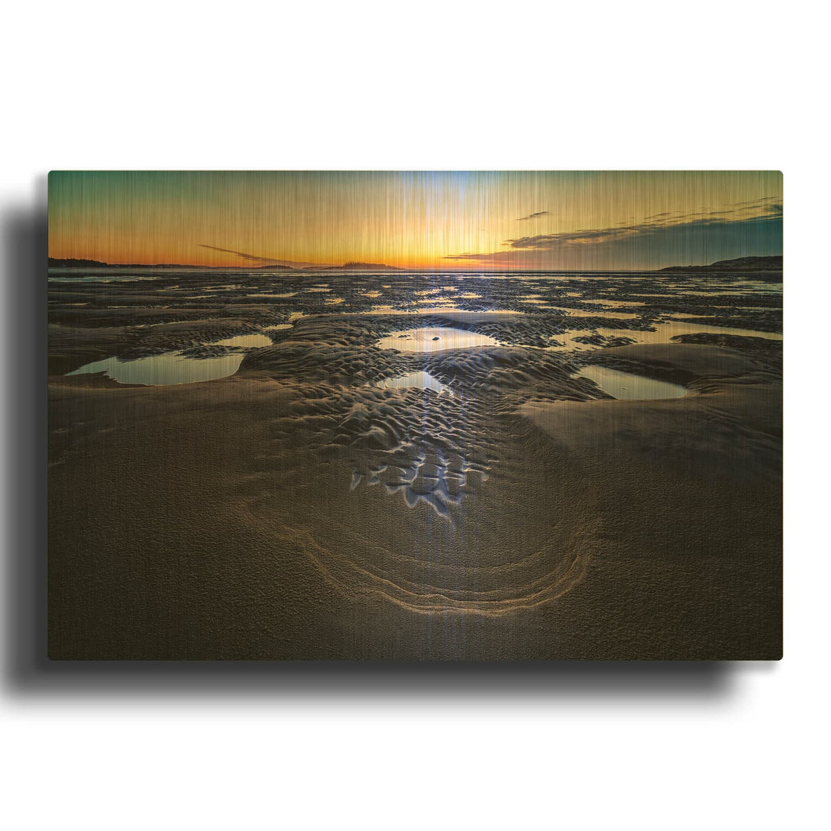 'Popham Beach Sunrise Iii' By Rick Berk Gold Metal Wall Art