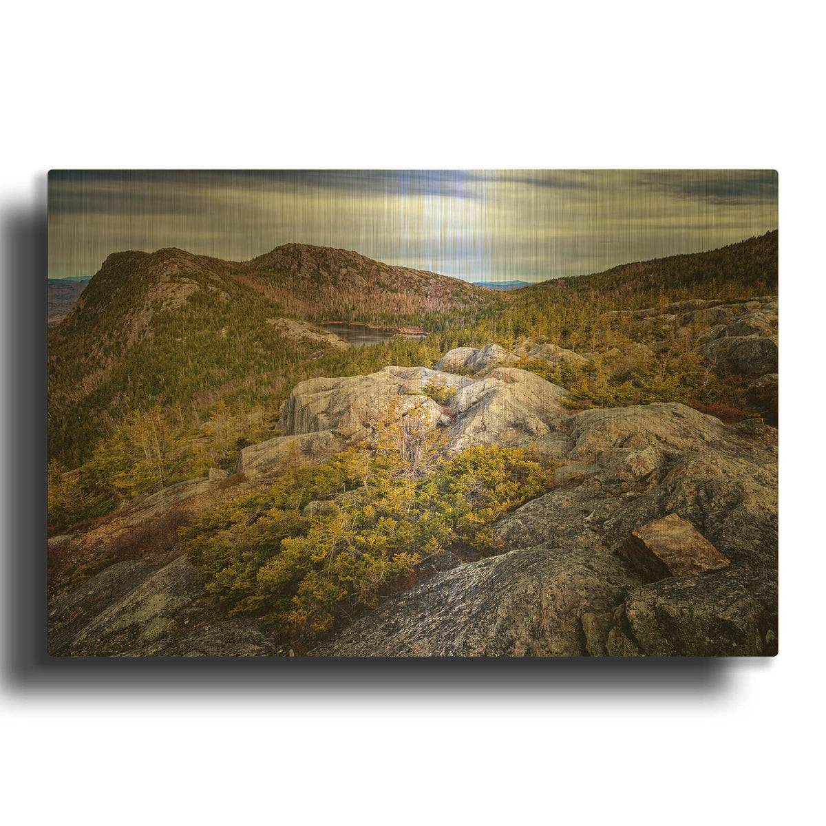 'Tumbledown Mountain' By Rick Berk Gold Metal Wall Art