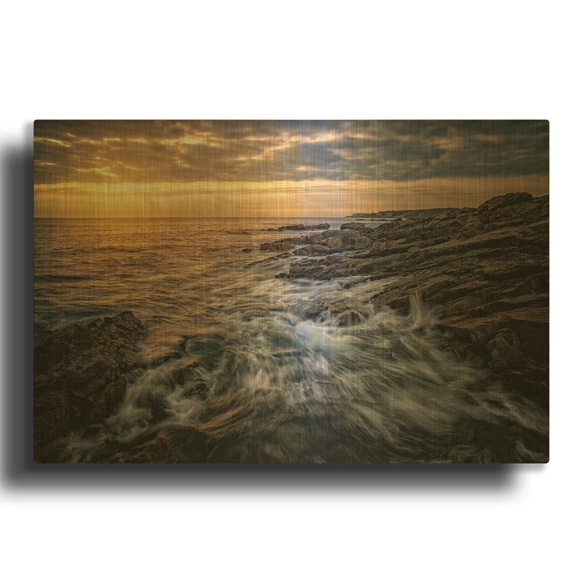 'Ogunquit Light' By Rick Berk Gold Metal Wall Art