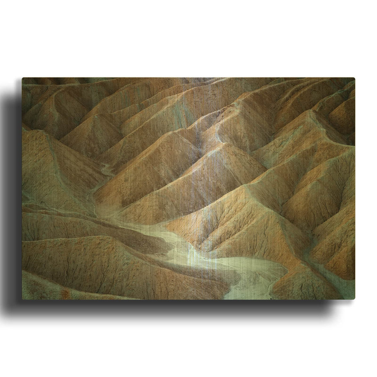 'Zabriskie Abstract' By Rick Berk Gold Metal Wall Art