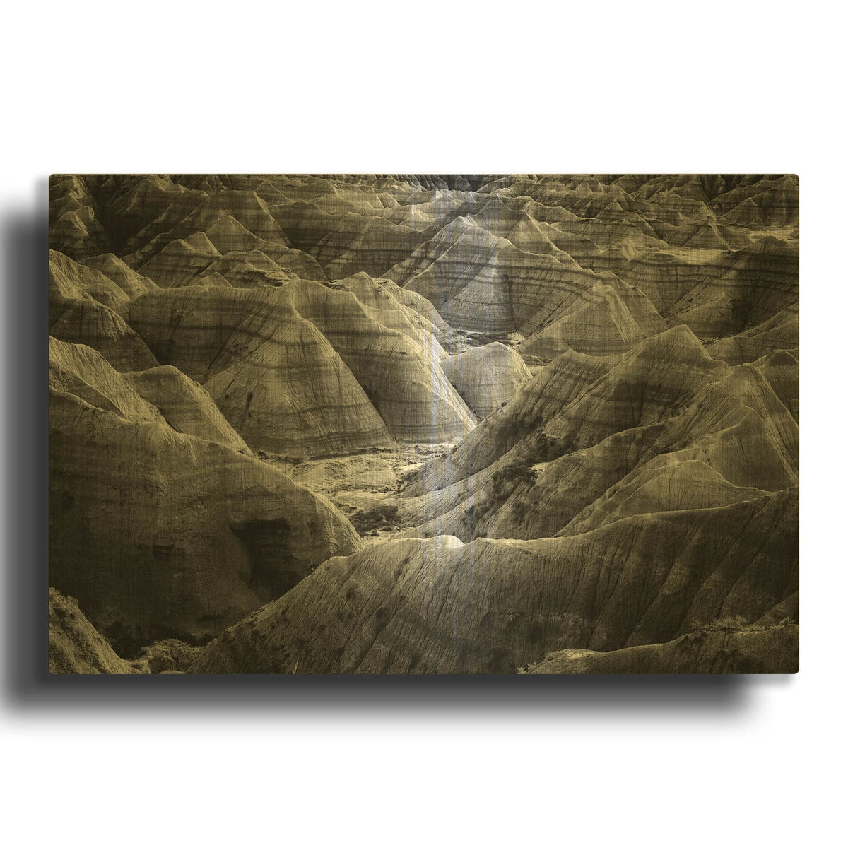 'The Badlands Wall B&w' By Rick Berk Gold Metal Wall Art