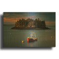 'Sundown In The Harbor' By Rick Berk Gold Metal Wall Art