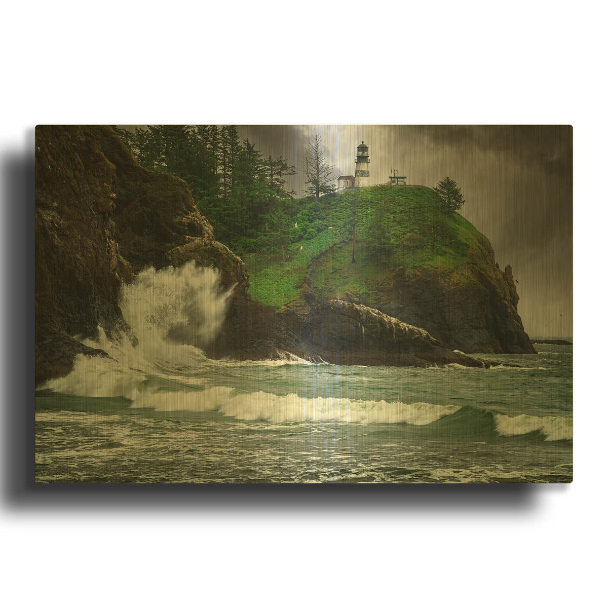 'Spring Storm At Cape Disappointment' By Rick Berk Gold Metal Wall Art