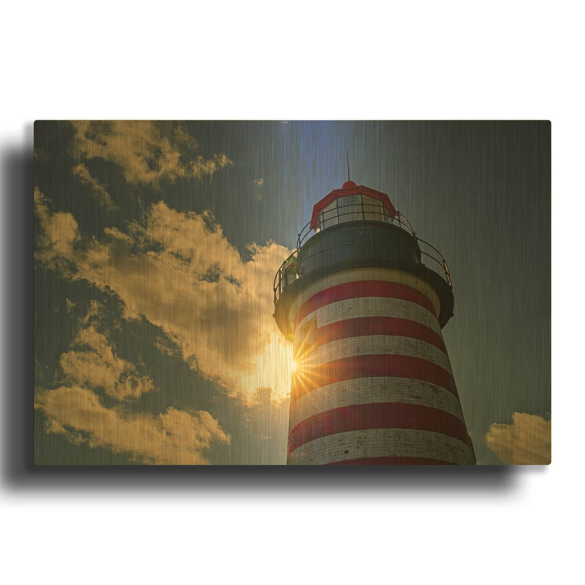 'Shining Through At West Quoddy Head' By Rick Berk Gold Metal Wall Art