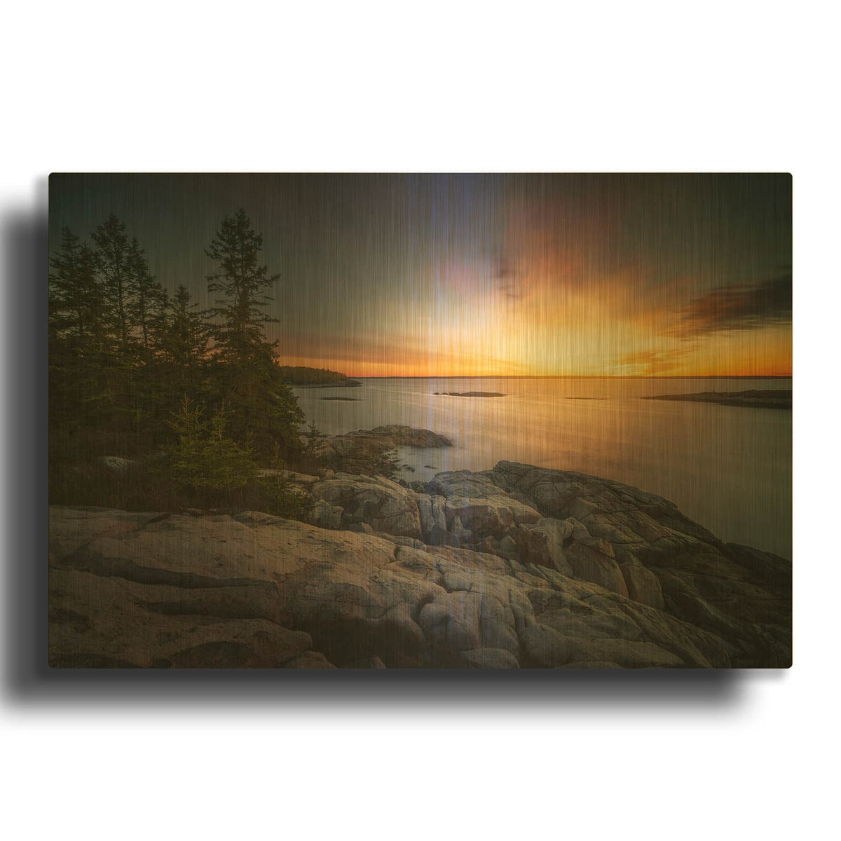 'Sheepscot Dawn' By Rick Berk Gold Metal Wall Art