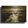'Rising Tide At Schoodic Point Black & White' By Rick Berk Gold Metal Wall Art