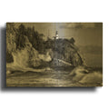 'Rising Tide At Cape Disappointment Monochrome' By Rick Berk Gold Metal Wall Art