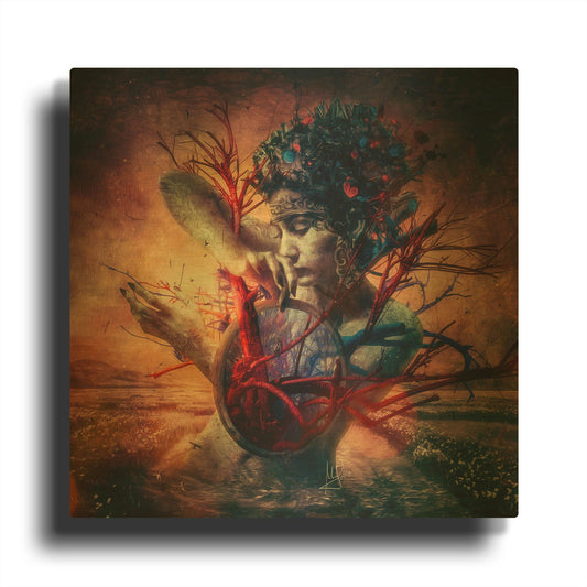 'Blossom' By Mario Sanchez Nevado Gold Metal Wall Art
