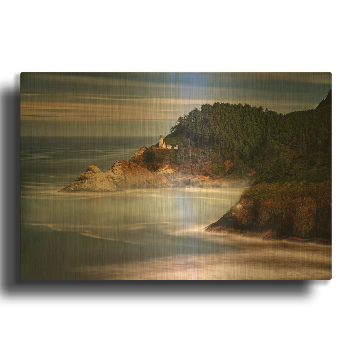 'Perched Above The Pacific' By Rick Berk Gold Metal Wall Art
