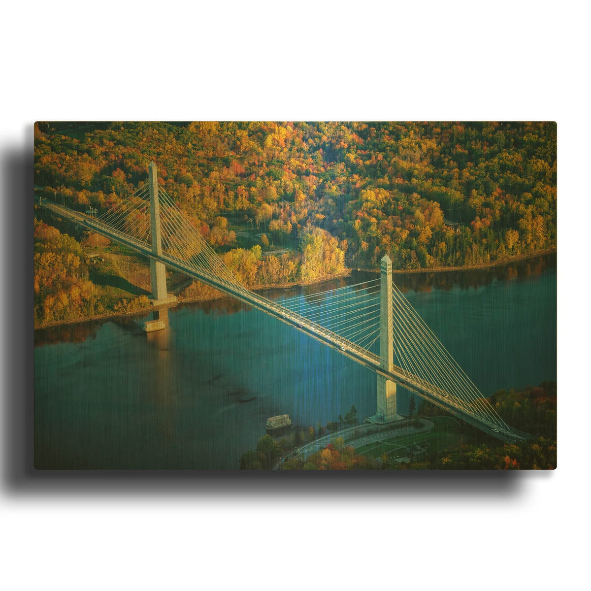 'Penobscot Narrows Bridge' By Rick Berk Gold Metal Wall Art