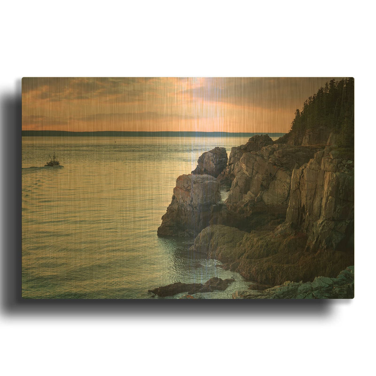'Passing Through The Narrows' By Rick Berk Gold Metal Wall Art