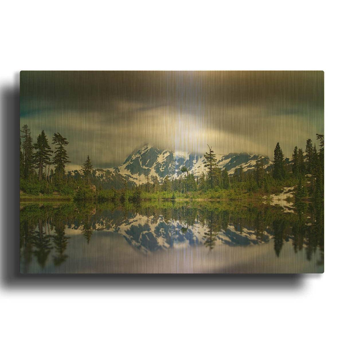 'Mount Shuksan' By Rick Berk Gold Metal Wall Art