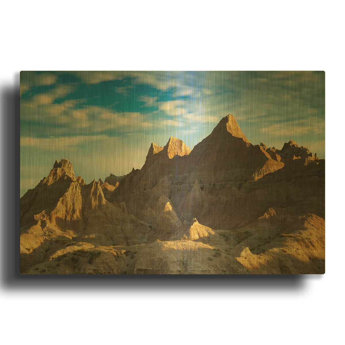 'Morning In The Badlands' By Rick Berk Gold Metal Wall Art