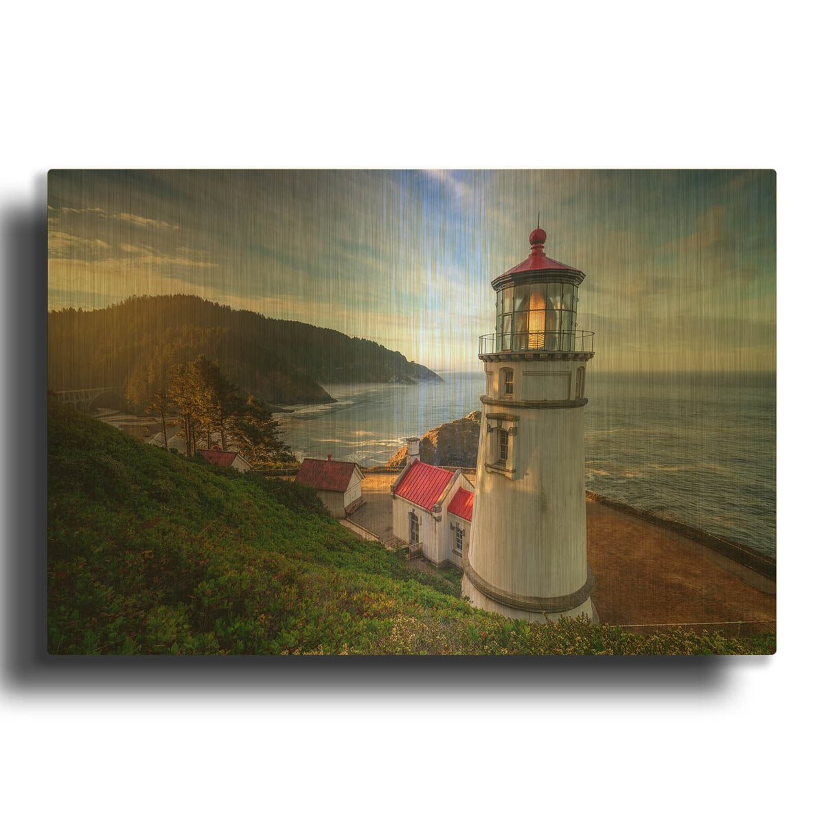 'Morning At Heceta Head' By Rick Berk Gold Metal Wall Art