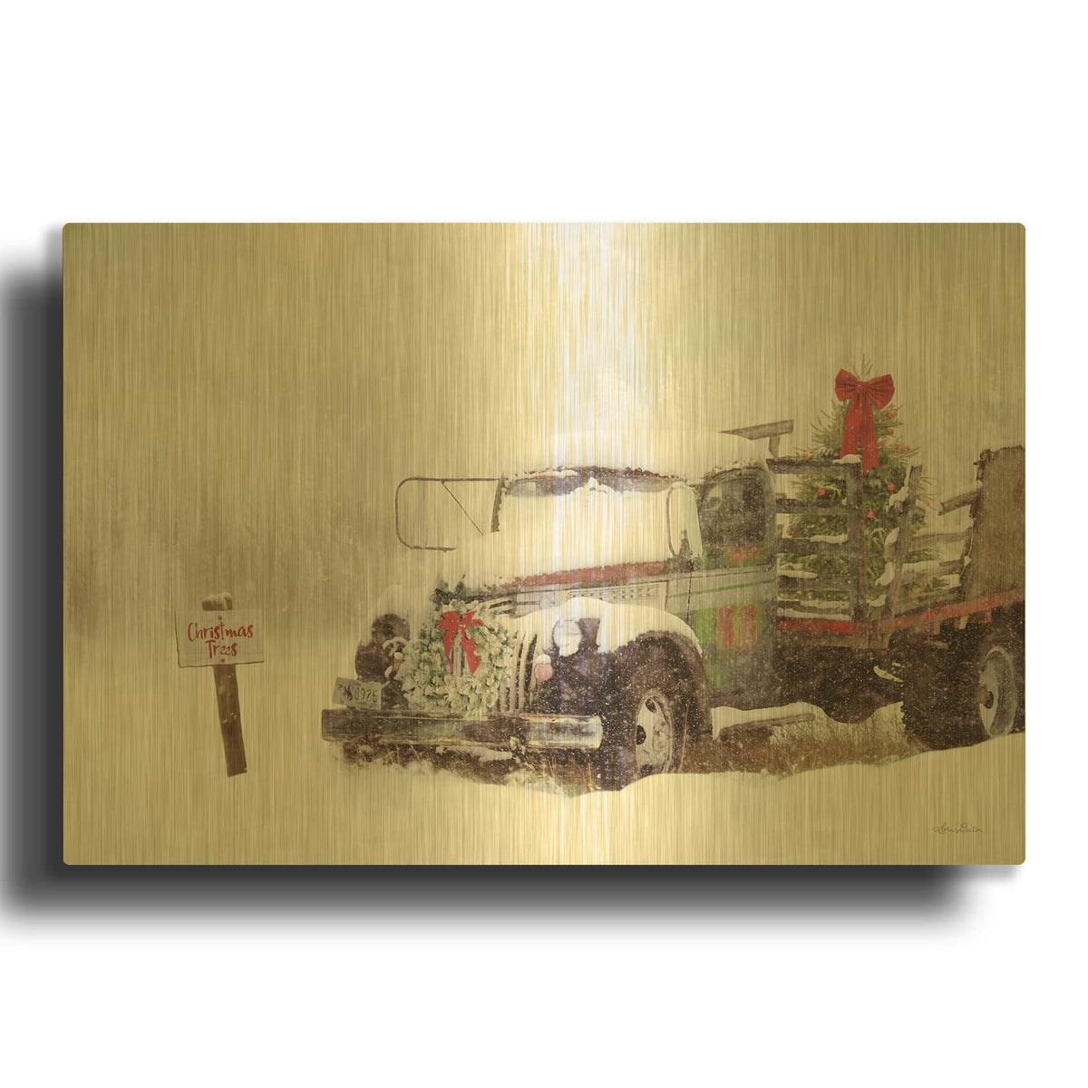 'Wyoming Tree Farm' By Lori Deiter Gold Metal Wall Art