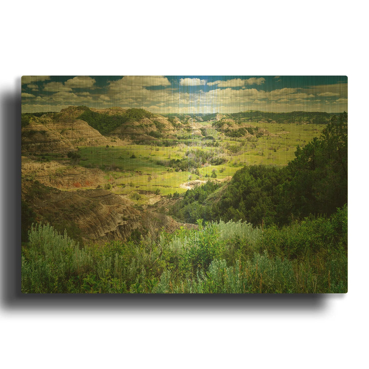 'Little Missouri Badlands' By Rick Berk Gold Metal Wall Art