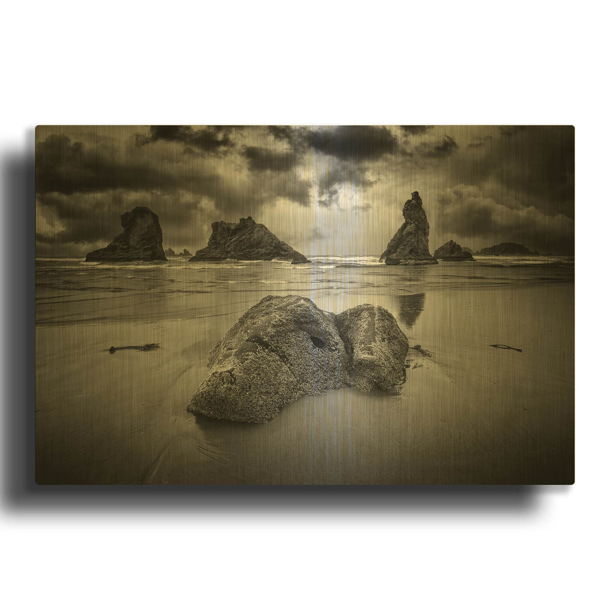 'Incoming Storm' By Rick Berk Gold Metal Wall Art