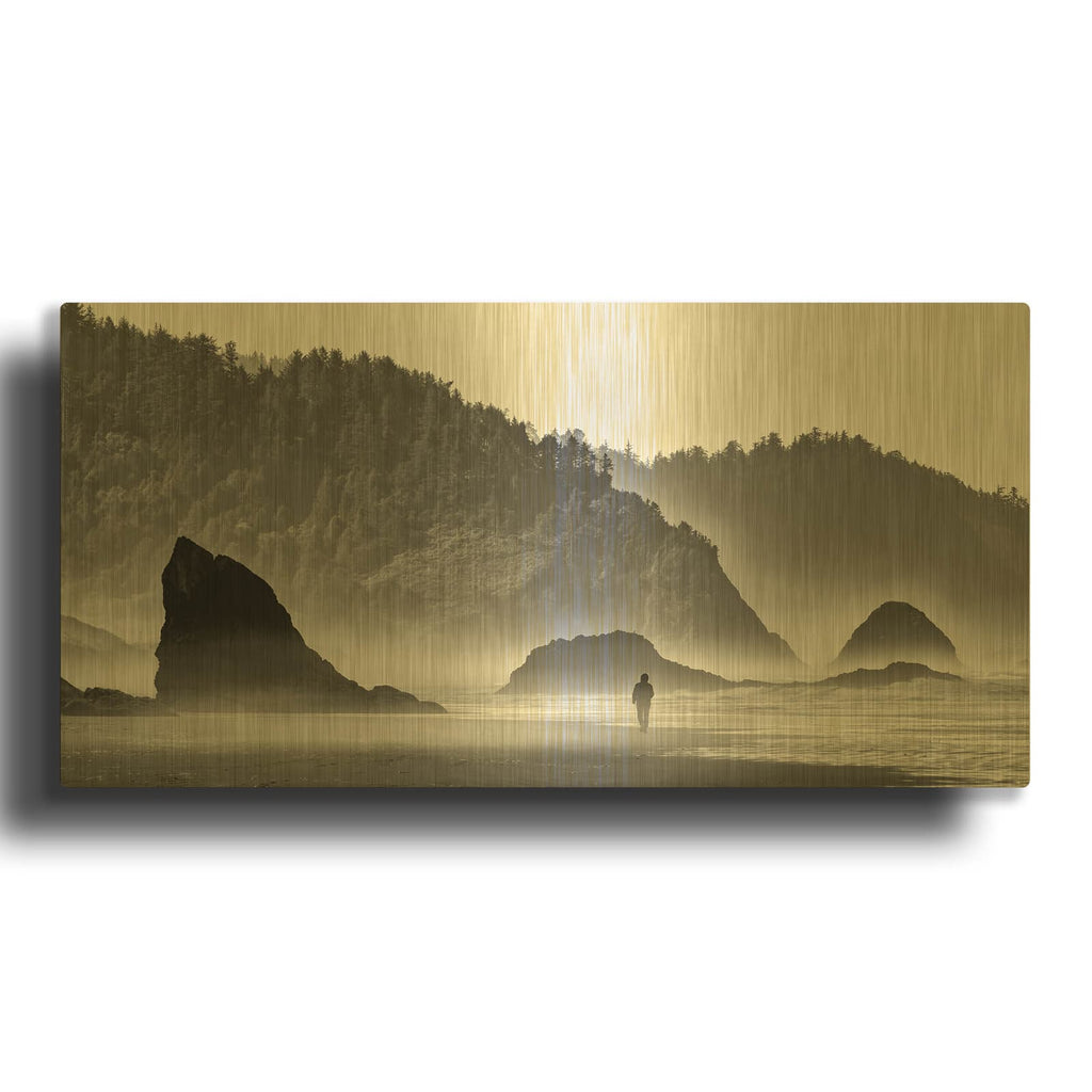 'I Walk Alone' By Rick Berk Gold Metal Wall Art
