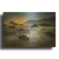 'Ecola Mist' By Rick Berk Gold Metal Wall Art