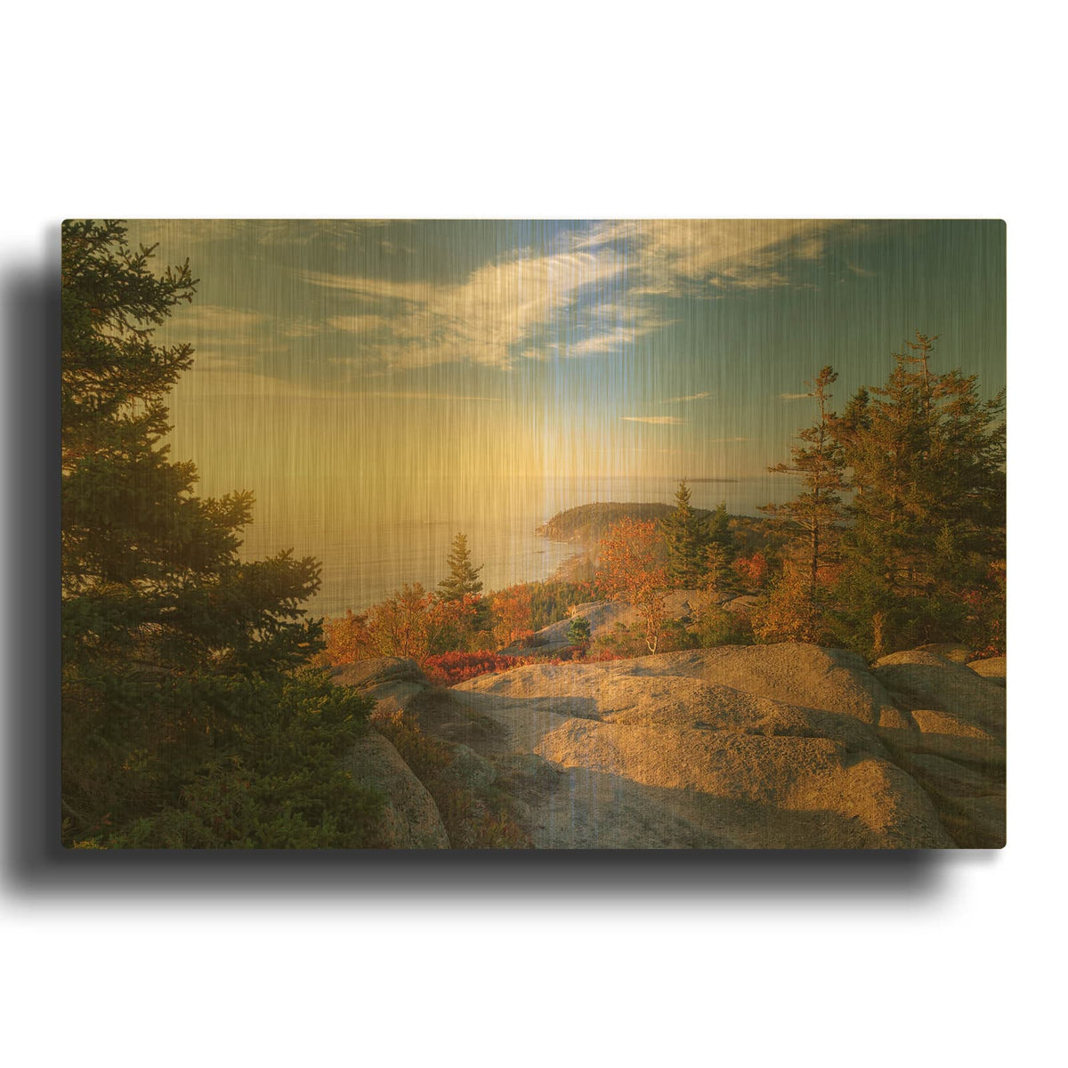 'Gorham Mountain Autumn' By Rick Berk Gold Metal Wall Art