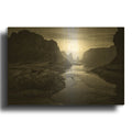'Bandon Afterglow Monochrome' By Rick Berk Gold Metal Wall Art