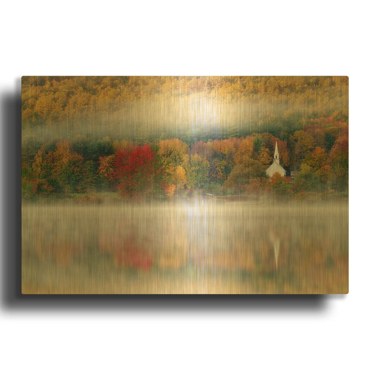 'Autumn In New Hampshire' By Rick Berk Gold Metal Wall Art